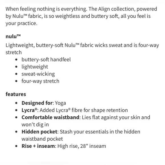 Lululemon align high rise leggings size 8 28 inseam - Picture 5 of 16